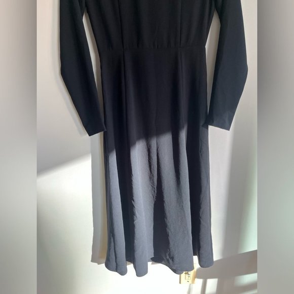 Aritzia Wilfred Aubagne Black Midi Dress Adjustable  Wrap - Picture 11 of 12